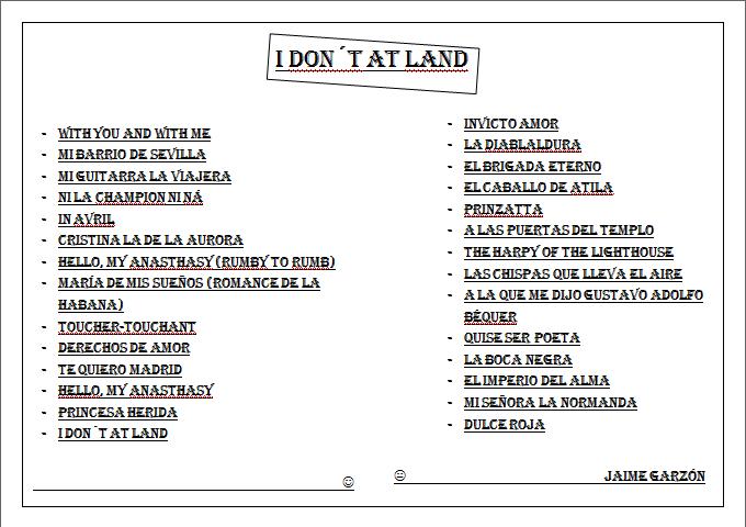 I DON´T AT LAND (JAIME GARZÓN)